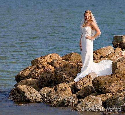 A Vision On The Rocks_27879.jpg - A soon bride-to-be photographed beside Matagorda Bay near Port Lavaca, Texas, USA.